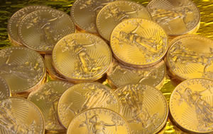 Pile of American Eagle Gold Bullion Coins
