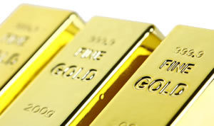 Three Fine Gold Bullion Bars