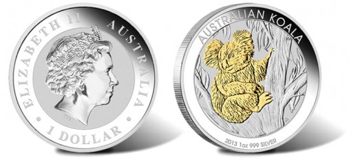 2013 Australian Koala Gilded Edition Silver Coin
