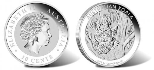 2013 Australian Koala One-Tenth Ounce Silver Coin