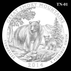 Great Smoky Mountains National Park - Quarter and Coin Design Candidate TN-01