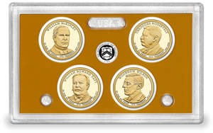 Lens and Coins in 2013 Presidential $1 Coin Proof Set