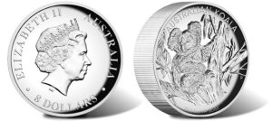 2013 Australian Koala 5 Oz Silver Proof Coin in High Relief