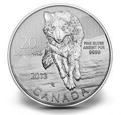 Canadian 2013 $20 Wolf Silver Coin for $20