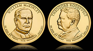 McKinley and Roosevelt Presidential $1 Coins