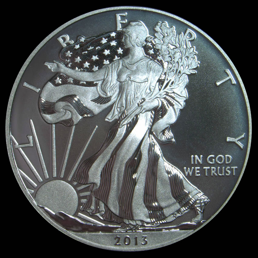 2013 W ENHANCED UNCIRCULATED SILVER EAGLE FROM WEST POINT SET ONE COIN IN CAP 