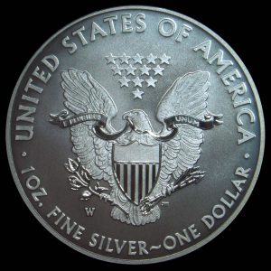 Reverse Image of 2013-W Enhanced American Eagle Silver Uncirculated Coin