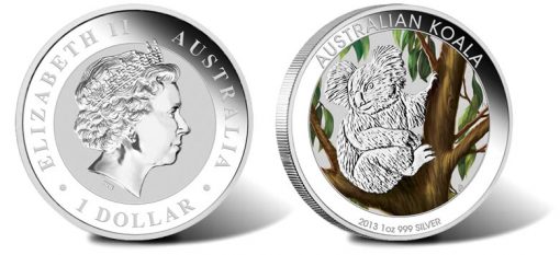 2013 Australian Koala 1 Ounce Silver Colored Coin