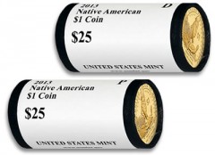 2013 Native American Dollar Coins in Rolls