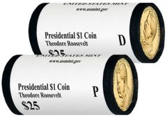 2013 P,D Theodore Roosevelt Presidential $1 Coins in Rolls