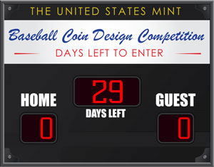 US Mint Counter for Days Left in Baseball Coin Design Competition