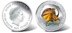 2013 Frilled Neck Lizard Silver Coin Begins Reptiles Series