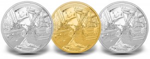 2013 HMS Shannon & USS Chesapeake Coins in Silver, Gold and Platinum