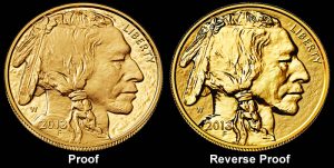 Proof and Reverse Proof 2013-W American Buffalo Gold Coin Images