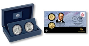 West Point Silver Eagle Set and Roosevelt Presidential $1 Coin Cover