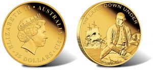 2013 $25 Captain James Cook Gold Coin from Land Down Under Series