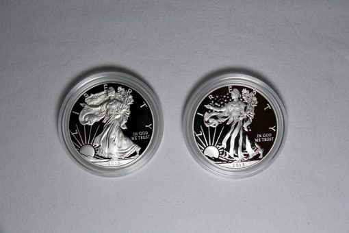 2013-W Proof Silver Eagle and 2013-W Enhanced Uncirculated Silver Eagle