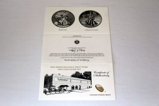 2013 West Point Silver Eagle Set Certificate of Authenticity - Front