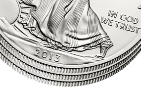 Three 2013 American Silver Eagle Bullion Coins