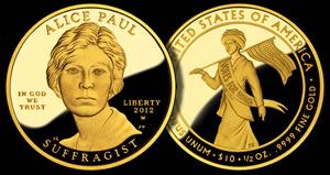2012-W $10 Alice Paul and the Suffrage Movement Proof Gold Coin