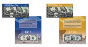 2013 $2 Banknote Collection Sells Out, NY and SF Notes Available