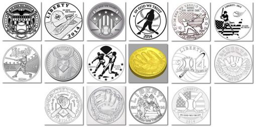2014 Baseball Coin Designs - Obverse Finalists
