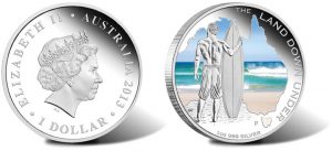 2013 $1 Surfing Gold Coin from Land Down Under Series