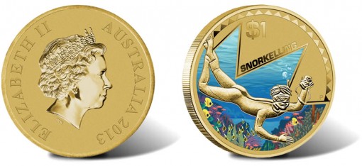 2013 $1 Young Collectors Snorkelling Coin