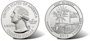 2013 Fort McHenry 5 Oz Silver Uncirculated Coin