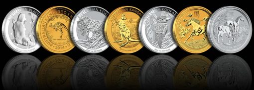 2014 Australian Bullion Coins - Platypus, Kangaroo, Koala, Kookaburra and Lunar Year of the Horse