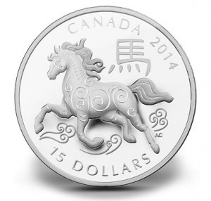 Canadian 2014 Year of the Horse 1 Oz Fine Silver Coin