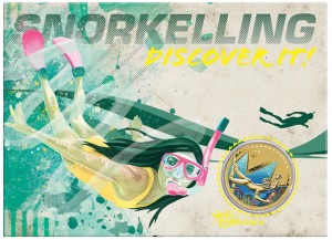 Illustrated Presentation Card for 2013 $1Snorkelling Coin