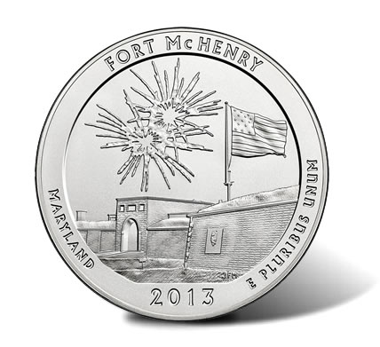 2013 P D S S Quarters Ft McHenry National Memorial MD & 90% Silver Proof 4 Coin 