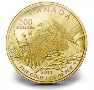 2013 $200 Bald Eagle Protecting Her Nest Gold Coin