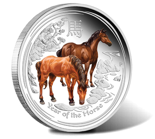 2014 Year of the Horse Colored Silver Proof Coin