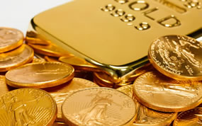 9999 Gold Bars and 22-karat American Gold Eagle Bullion Coins