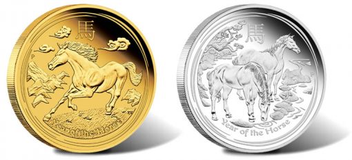 Australian Lunar 2014 Year of the Horse Gold and Silver Proof Coins