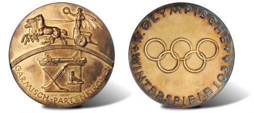 Official Gold Medal from the 1936 Olympic Winter Games