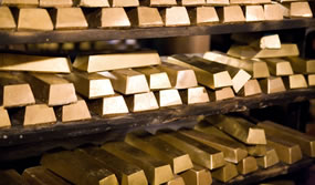 Racks of Gold Bars