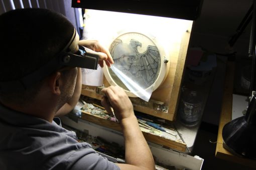 US Mint artist Michael Gaudioso sculpting