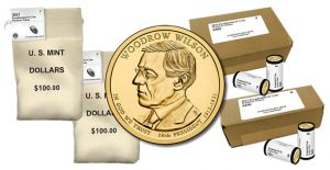Woodrow Wilson Presidential $1 Coins in Rolls, Bags and Boxes