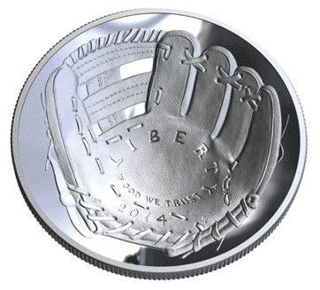 2014 National Baseball Hall of Fame Commemorative Coin - Obverse Rendering