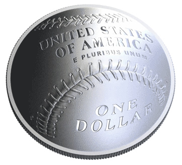 2014 National Baseball Hall of Fame Commemorative Coin - Reverse Rendering