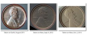 1909 Lincoln Cent on Mars Collects Dust