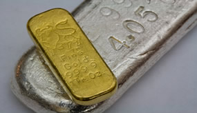 gold and silver, one bar each
