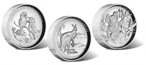 2013 Australian High Relief Silver Proof Three-Coin Collection
