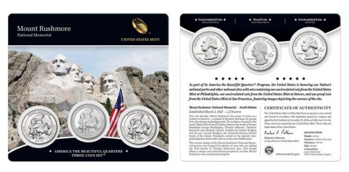 2013 Mount Rushmore National Memorial Quarters Three-Coin Set