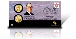 2013 Woodrow Wilson Presidential $1 Coin Cover