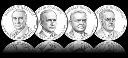 2014 Presidential $1 Coin Designs, Line Art Images