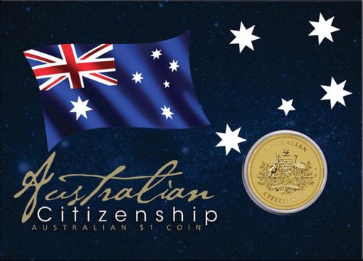 Australian Citizenship 2014 $1 Coin in Card